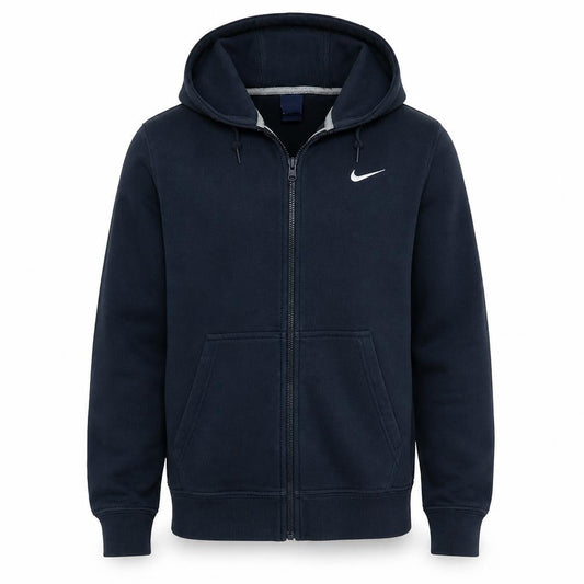 Nike Men's Black Full Zip Hoodie Medium Cotton Blend