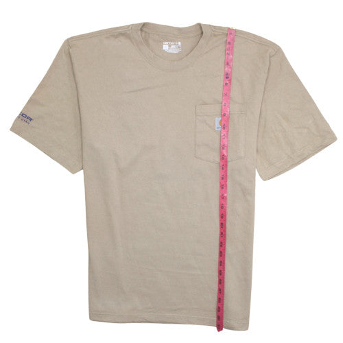 Carhartt Men's Beige Loose Fit Crew Neck Cotton T-Shirt Size L