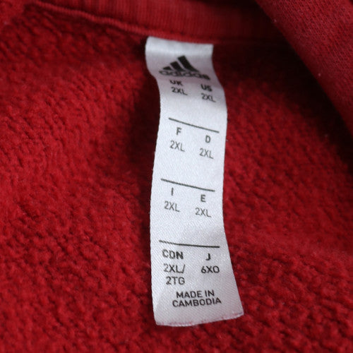 Adidas Men's Red 2XL Pullover Hoodie Fleece Sports Sweatshirt