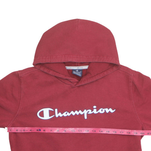 Champion Men's Red Pullover Hoodie Medium Graphic Logo Fleece