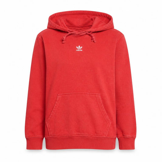 Adidas Women Red Pullover Hoodie Small Cotton Fleece Casual Sportswear