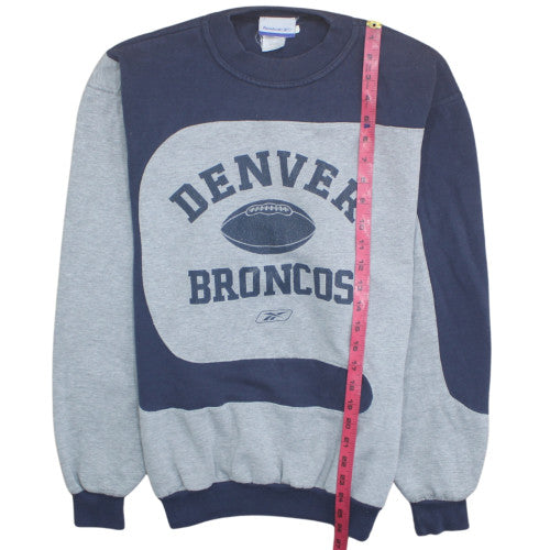 Reebok Mens Grey Denver Broncos Pullover Sweatshirt Size L Vintage