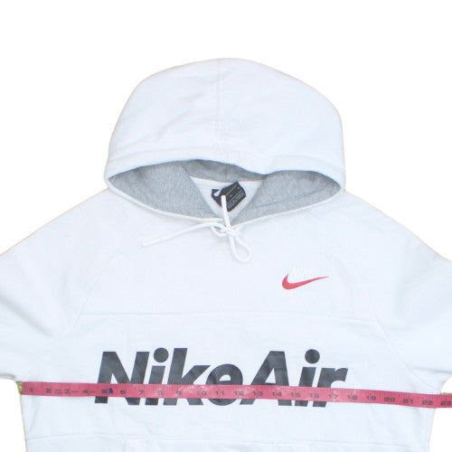 Nike Men’s White Pullover Hoodie M Logo Sports Fleece Sweatshirt