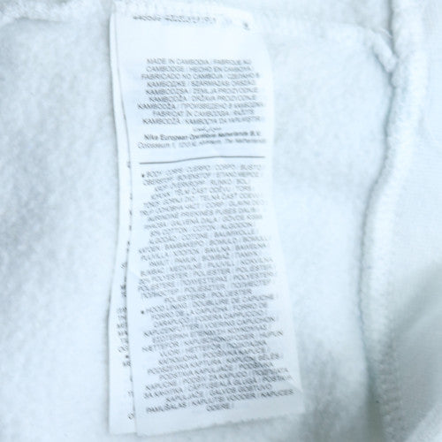 Nike Men’s White Pullover Hoodie M Logo Sports Fleece Sweatshirt