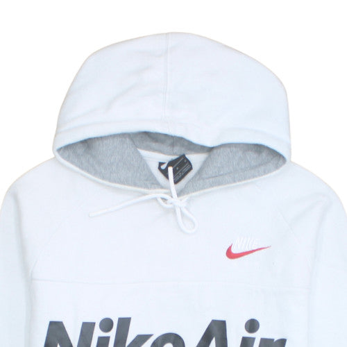 Nike Men’s White Pullover Hoodie M Logo Sports Fleece Sweatshirt