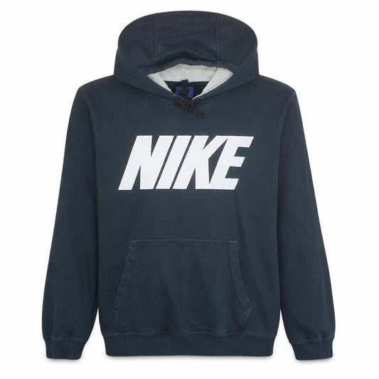 Nike Men Black Pullover Hoodie M Fleece Logo Sportswear