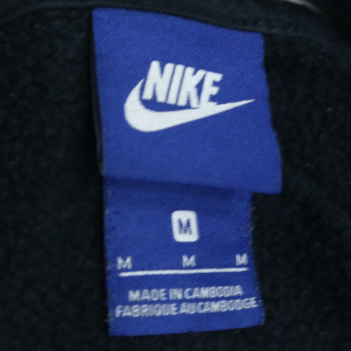Nike Men Black Pullover Hoodie M Fleece Logo Sportswear