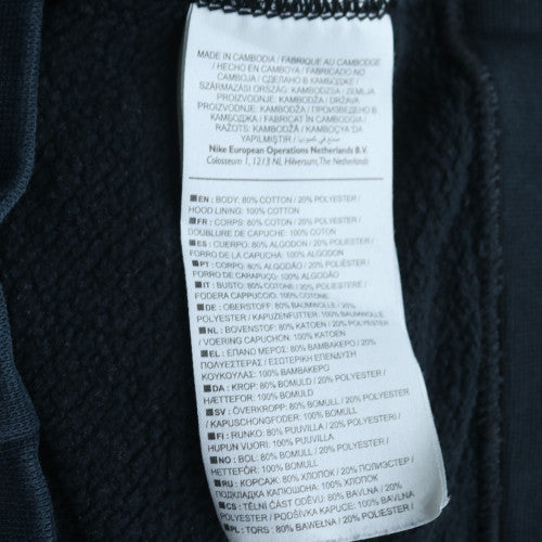 Nike Men Black Pullover Hoodie M Fleece Logo Sportswear