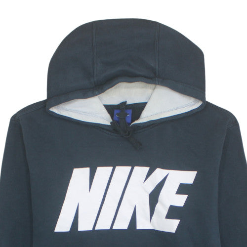 Nike Men Black Pullover Hoodie M Fleece Logo Sportswear