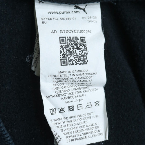 Puma Men's Black Pullover Hoodie Size M Logo Fleece Sweatshirt