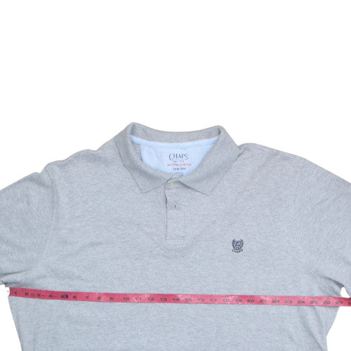 Chaps Men's Grey 3XL Big & Tall Classic Fit Stretch Polo Shirt