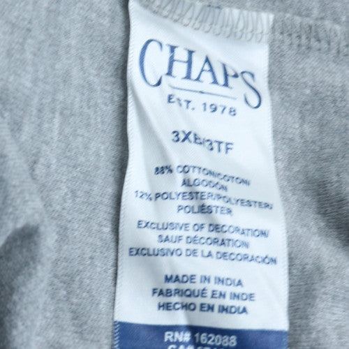 Chaps Men's Grey 3XL Big & Tall Classic Fit Stretch Polo Shirt