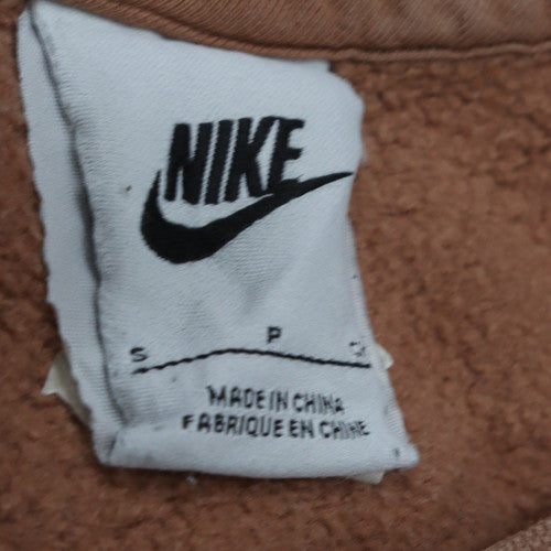 Nike Womens Brown Small Pullover Sweatshirt Crew Neck Cotton Blend