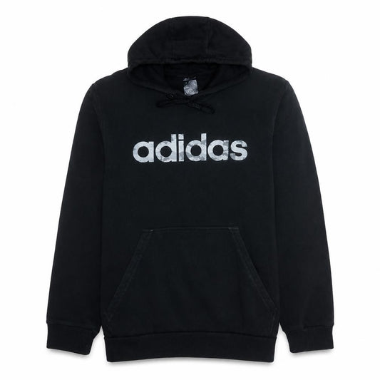 Adidas Men's Black XL Pullover Hoodie with Logo Fleece Sweatshirt