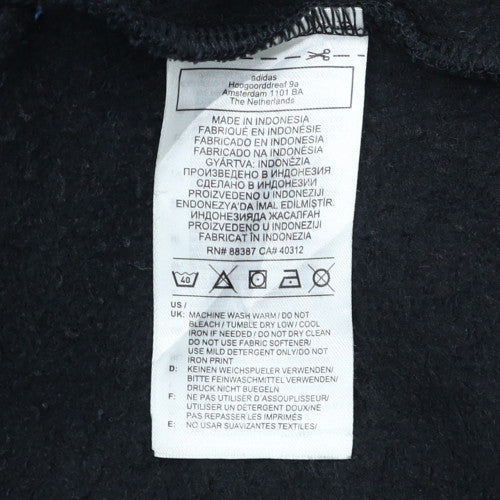 Adidas Men's Black XL Pullover Hoodie with Logo Fleece Sweatshirt