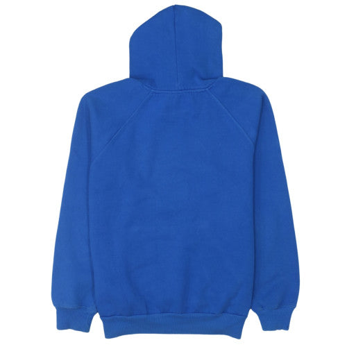 adidas Mens Blue Pullover Hoodie M Regular Fit Logo Fleece Sweatshirt