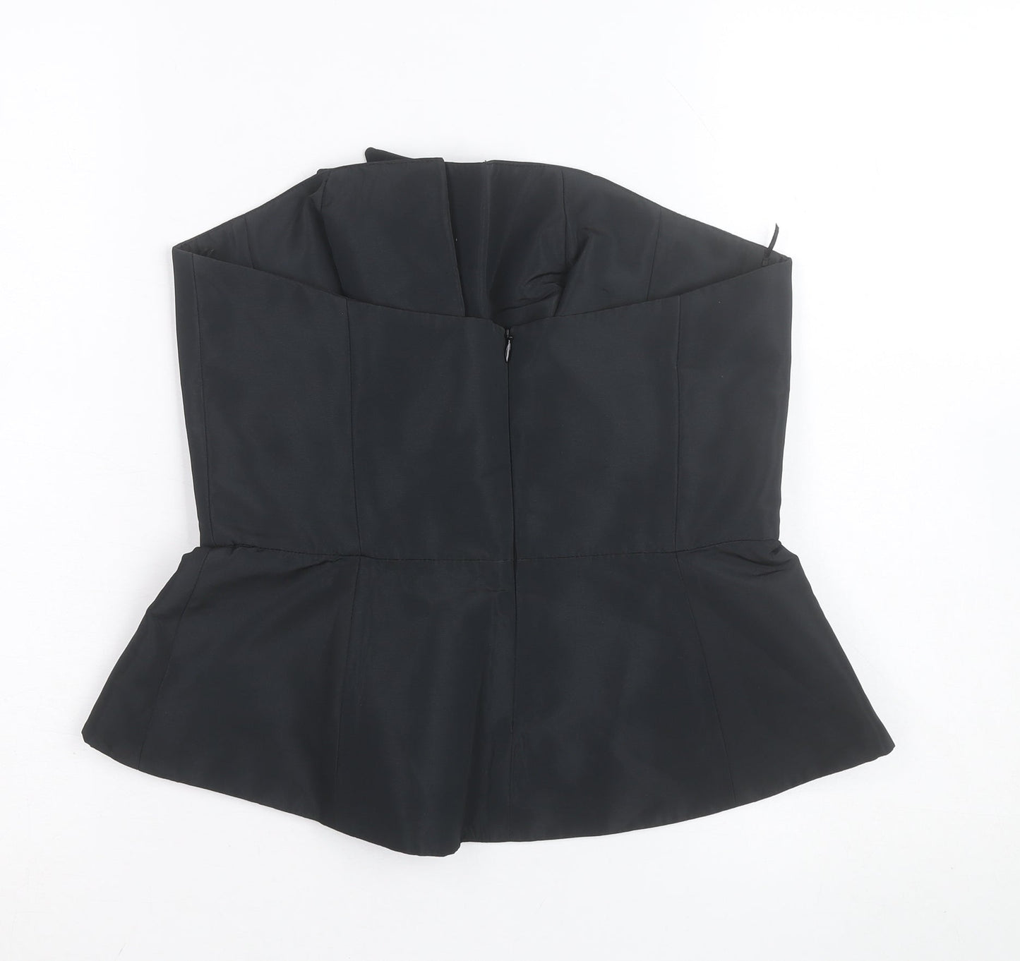 Zara Women Black Strapless Satin Camisole Beaded Party Blouse Size 10