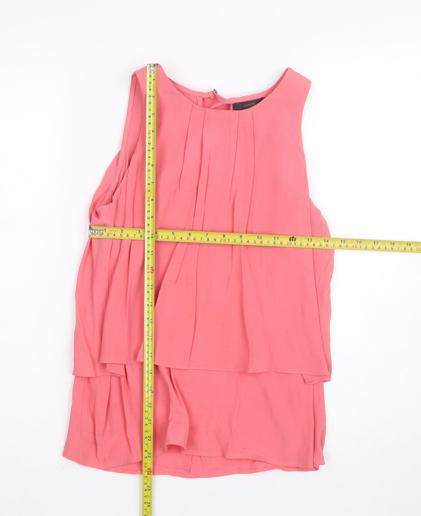 J.Crew Women’s Pink Sleeveless Pleated Tunic Blouse Size 2