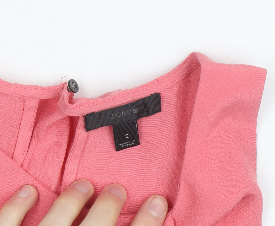 J.Crew Women’s Pink Sleeveless Pleated Tunic Blouse Size 2