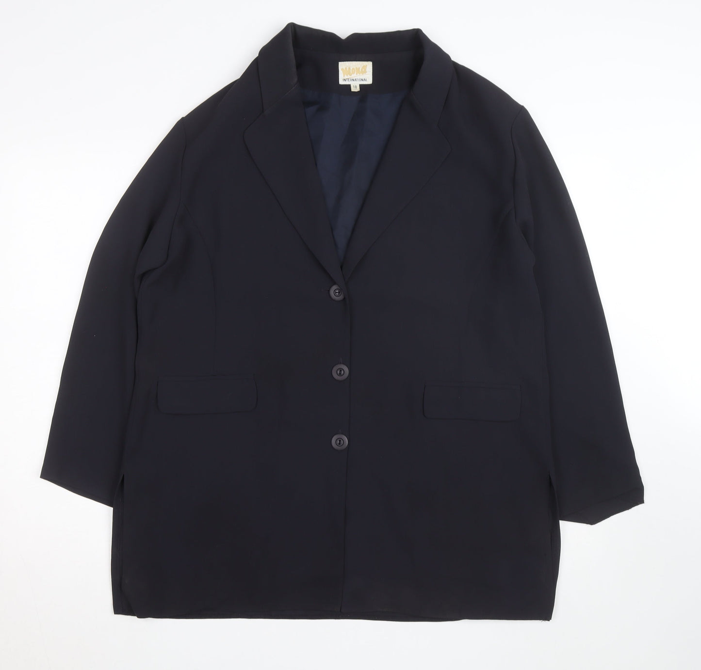 Mona International Women's Black Size 18 Blazer Jacket