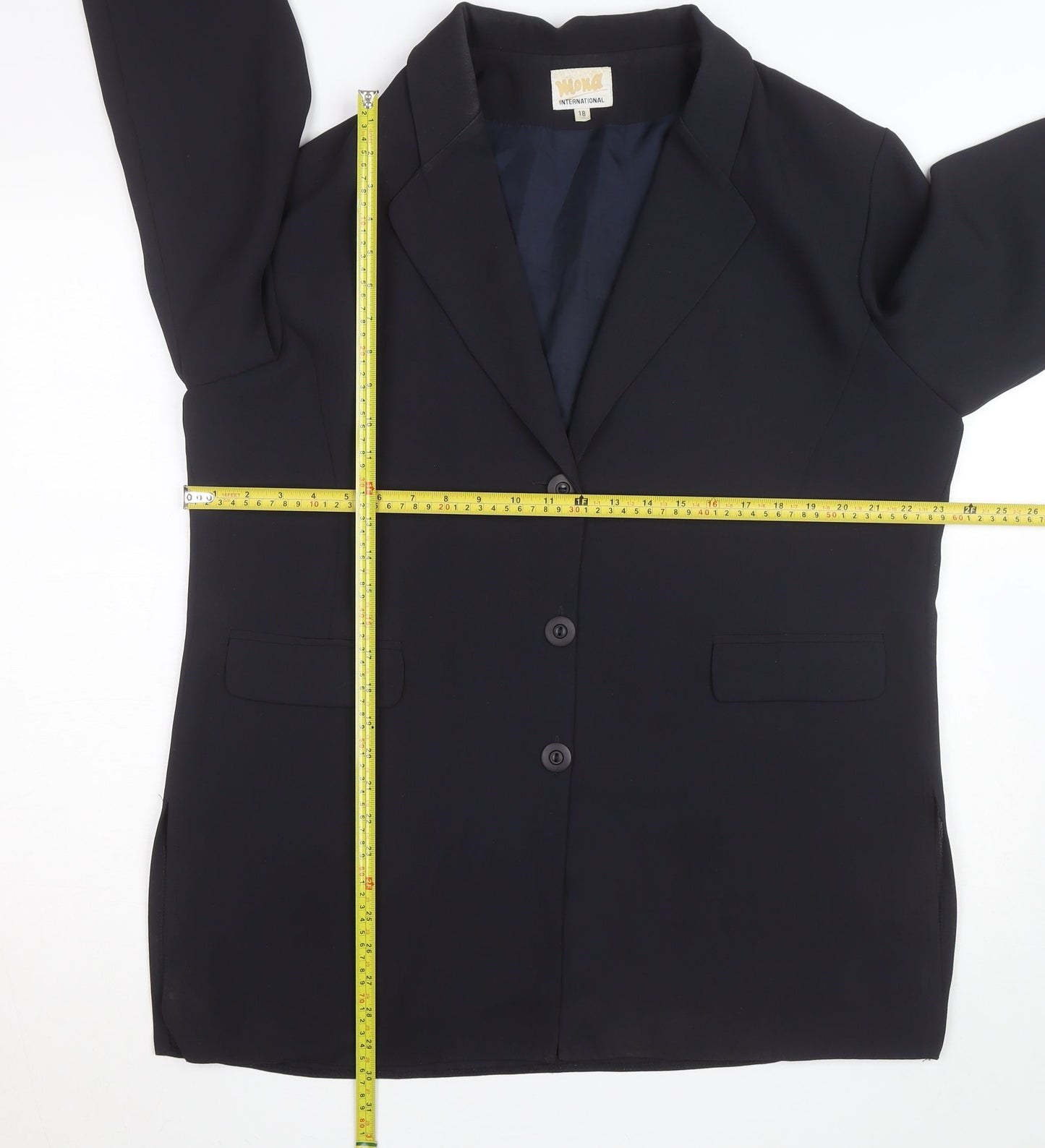 Mona International Women's Black Size 18 Blazer Jacket
