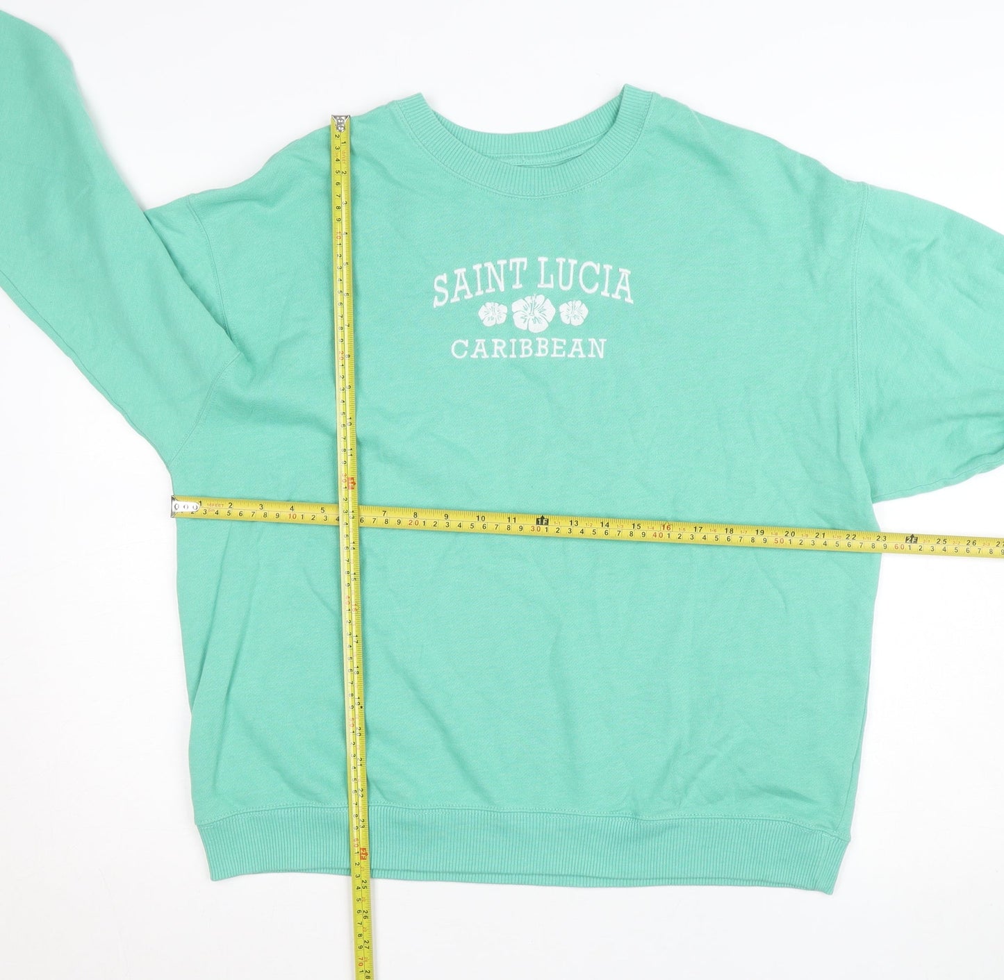 Hollister Women’s Green Saint Lucia Caribbean Pullover Sweatshirt M