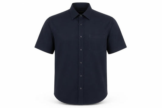 Contemporary Tailoring Men's Blue L Short Sleeve Button-Up Shirt
