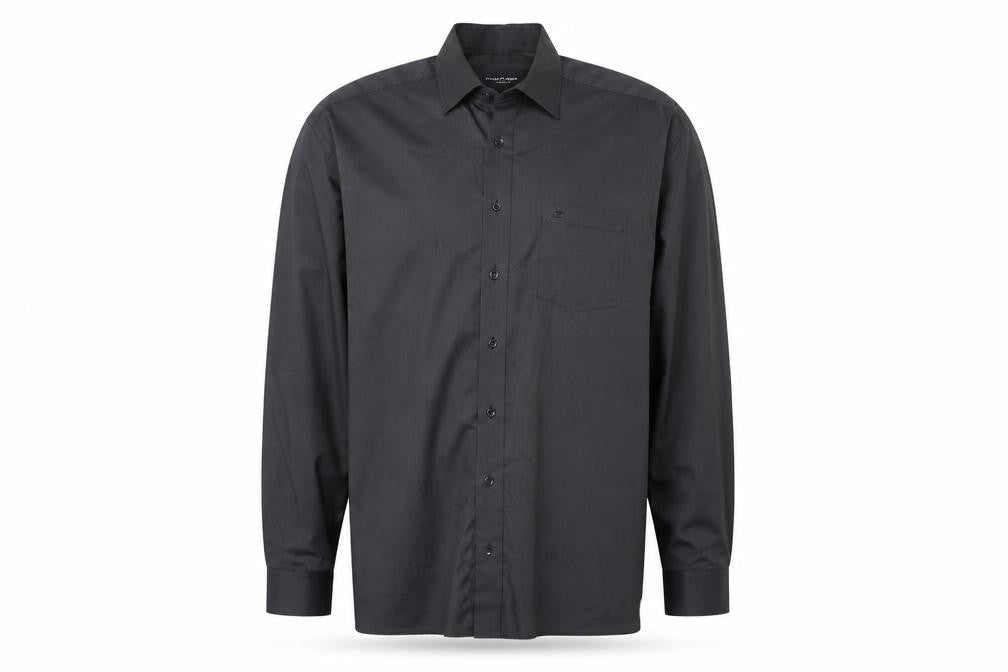 Casa Moda Men's Grey Striped Long Sleeve Non-Iron Cotton Shirt Size 47