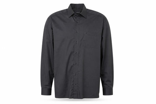 Casa Moda Men's Grey Striped Long Sleeve Non-Iron Cotton Shirt Size 47