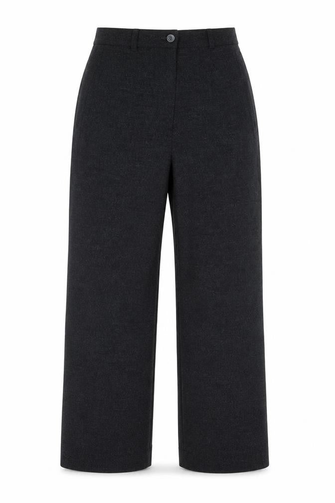 Basler Women's Black Wool Blend Formal Pleated Trousers Size 8