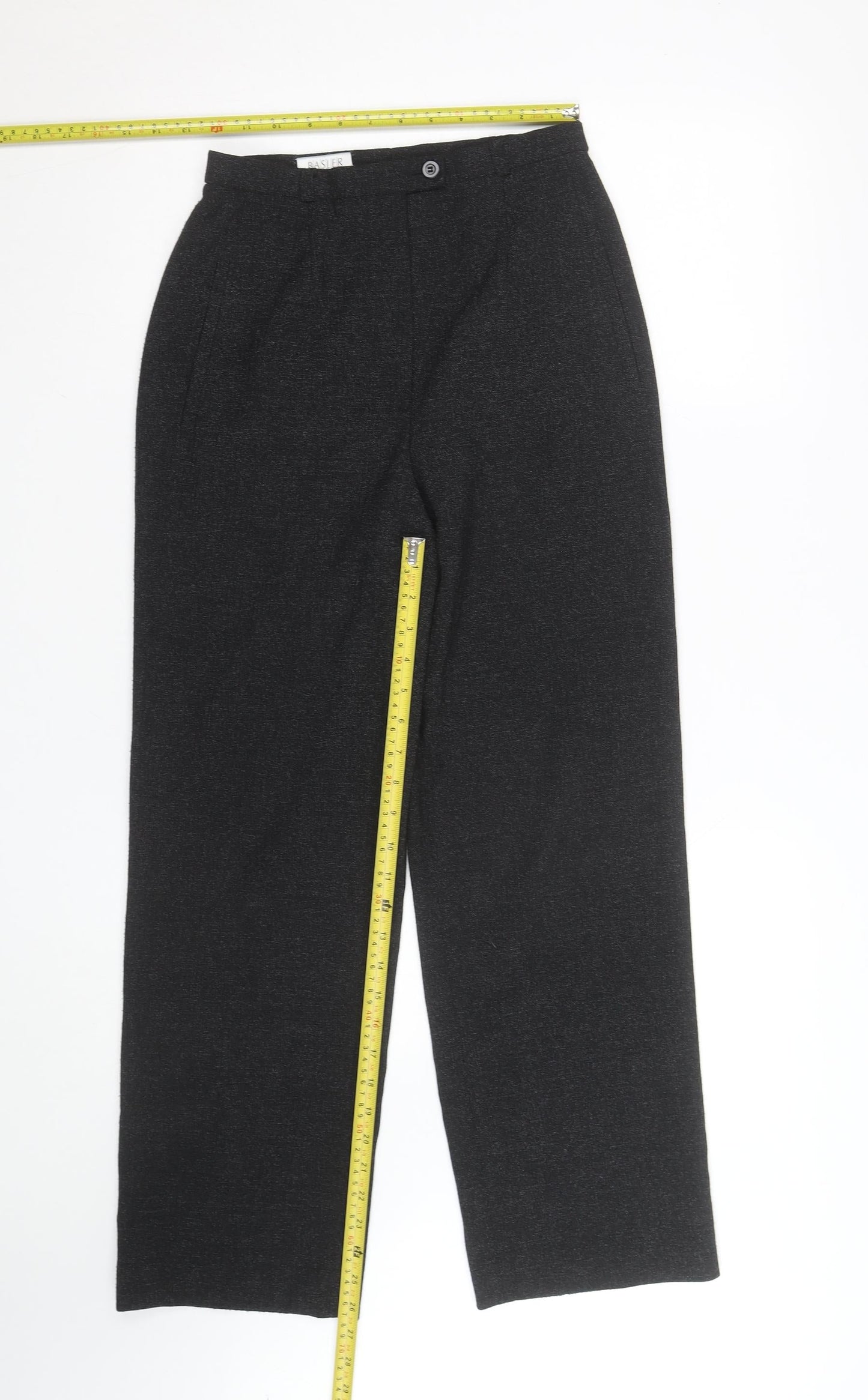 Basler Women's Black Wool Blend Formal Pleated Trousers Size 8