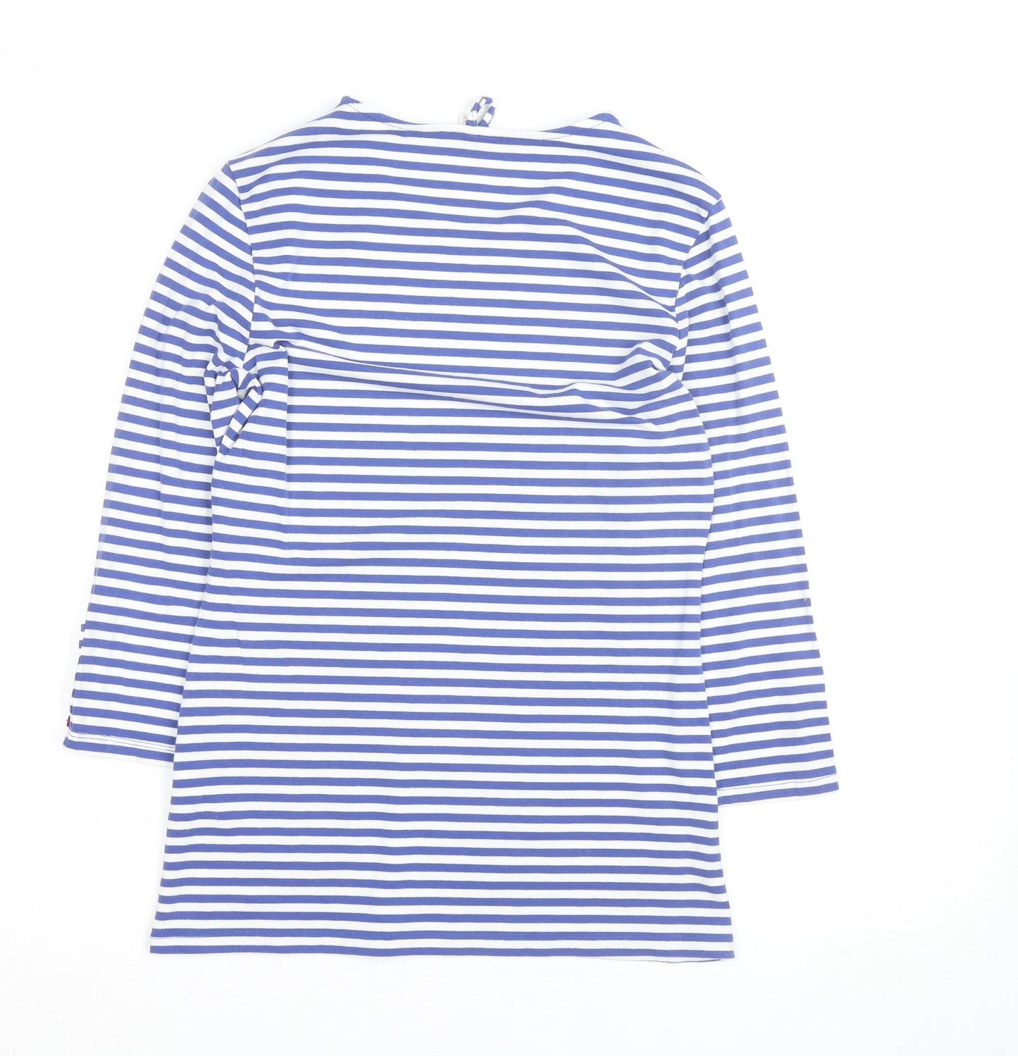 Esprit Women Blue White Striped Long Sleeve Boat Neck T-Shirt L