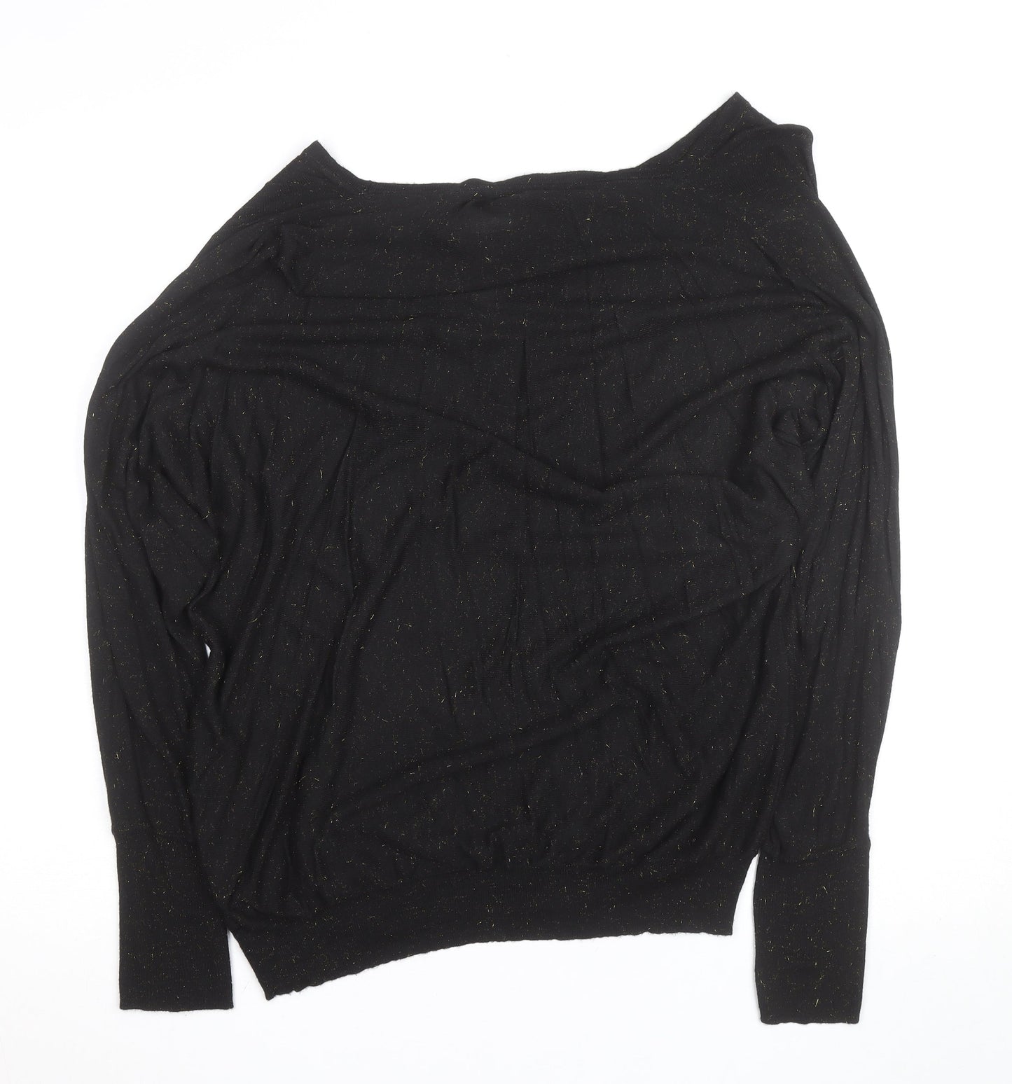 Biba Women's Black Glitter Boat Neck L Knit Jumper
