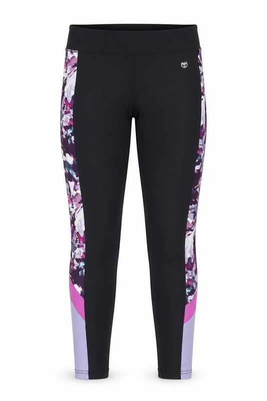 Dunnes Women Black Floral Gym Leggings Size 12