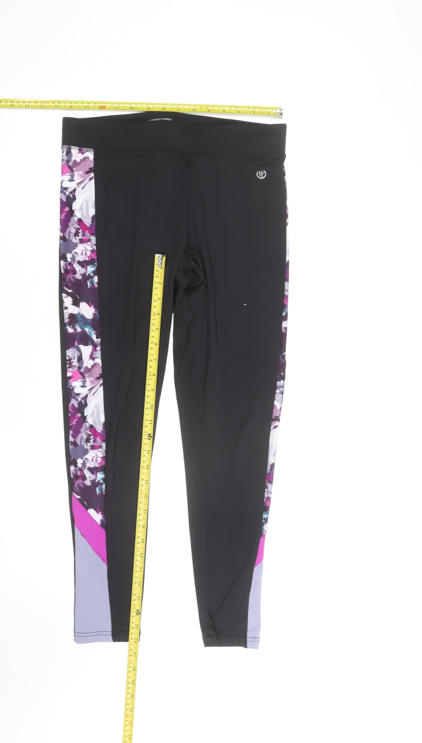 Dunnes Stores Women Black Floral Gym Leggings Size 12