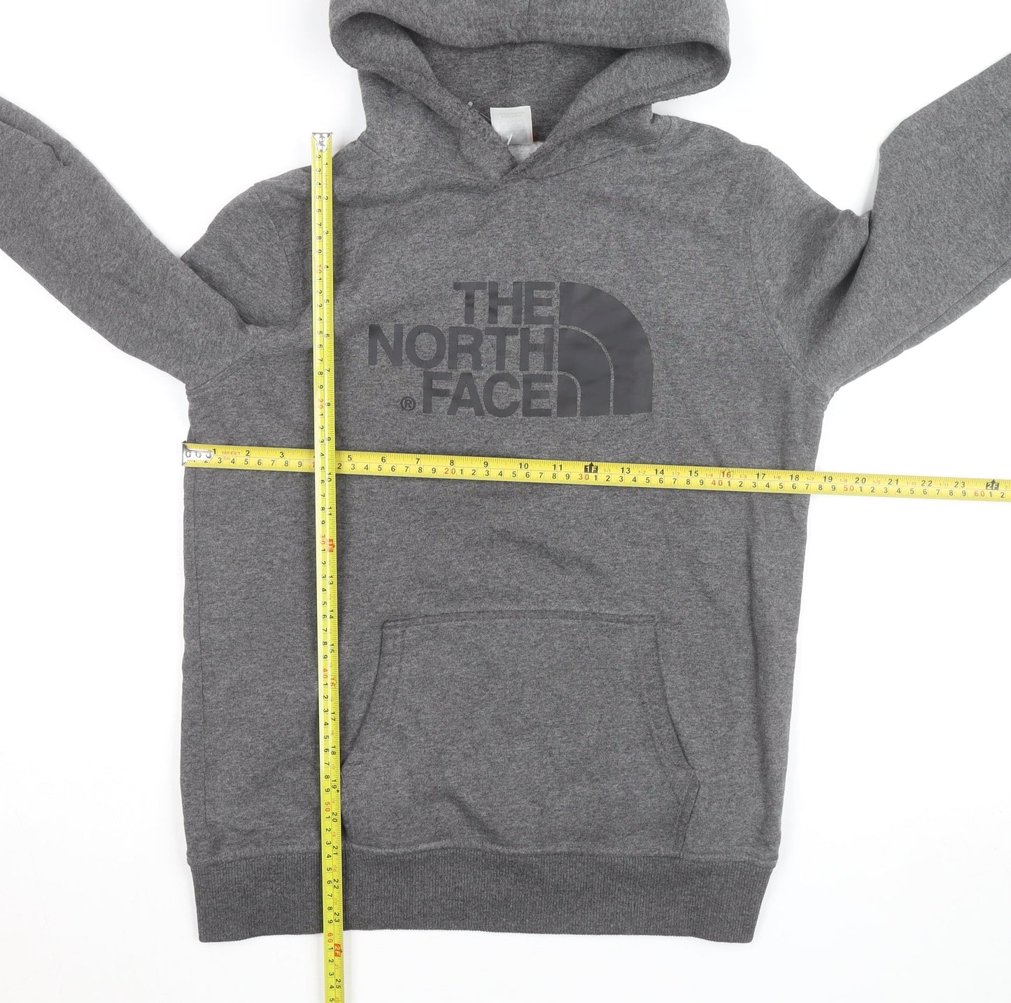 The North Face Boys Grey Pullover Hoodie XL Youth Cotton Blend