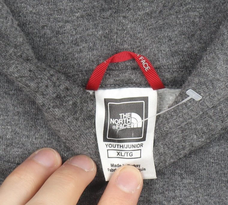 The North Face Boys Grey Pullover Hoodie XL Youth Cotton Blend