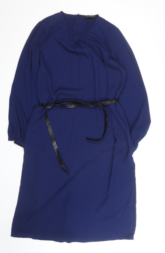 Piombo Women’s Blue Knee Length Shift Dress Size 12