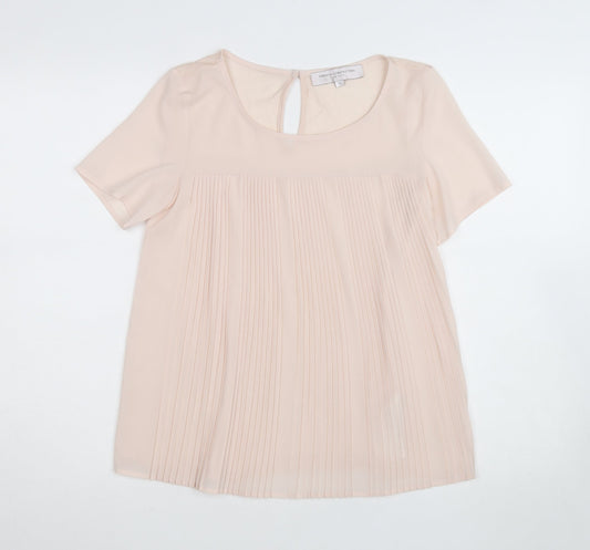 French Connection Women's Beige Pleated Chiffon Blouse XS