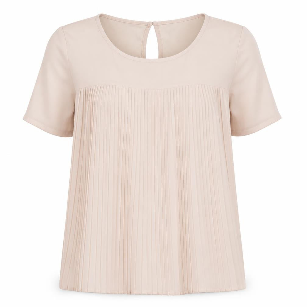French Connection Women's Beige Pleated Chiffon Blouse XS