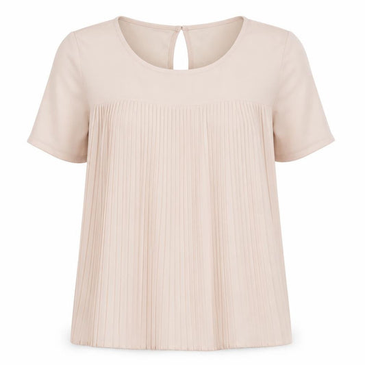 French Connection Women's Beige Pleated Chiffon Blouse XS