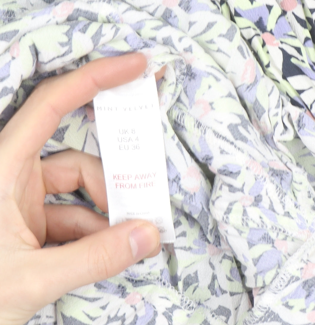 Mint Velvet Women's Multicoloured Floral Fit & Flare Dress Size 8