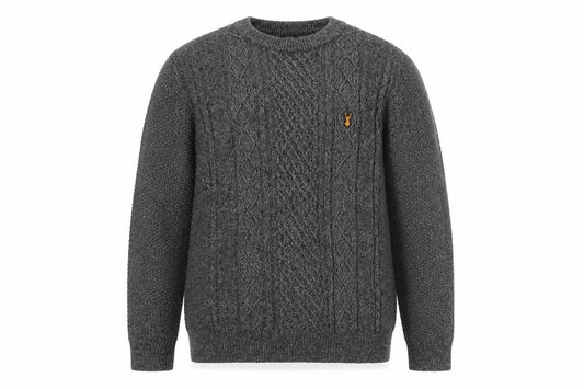Next Men's Grey Cable-Knit Crew Neck Jumper Size M