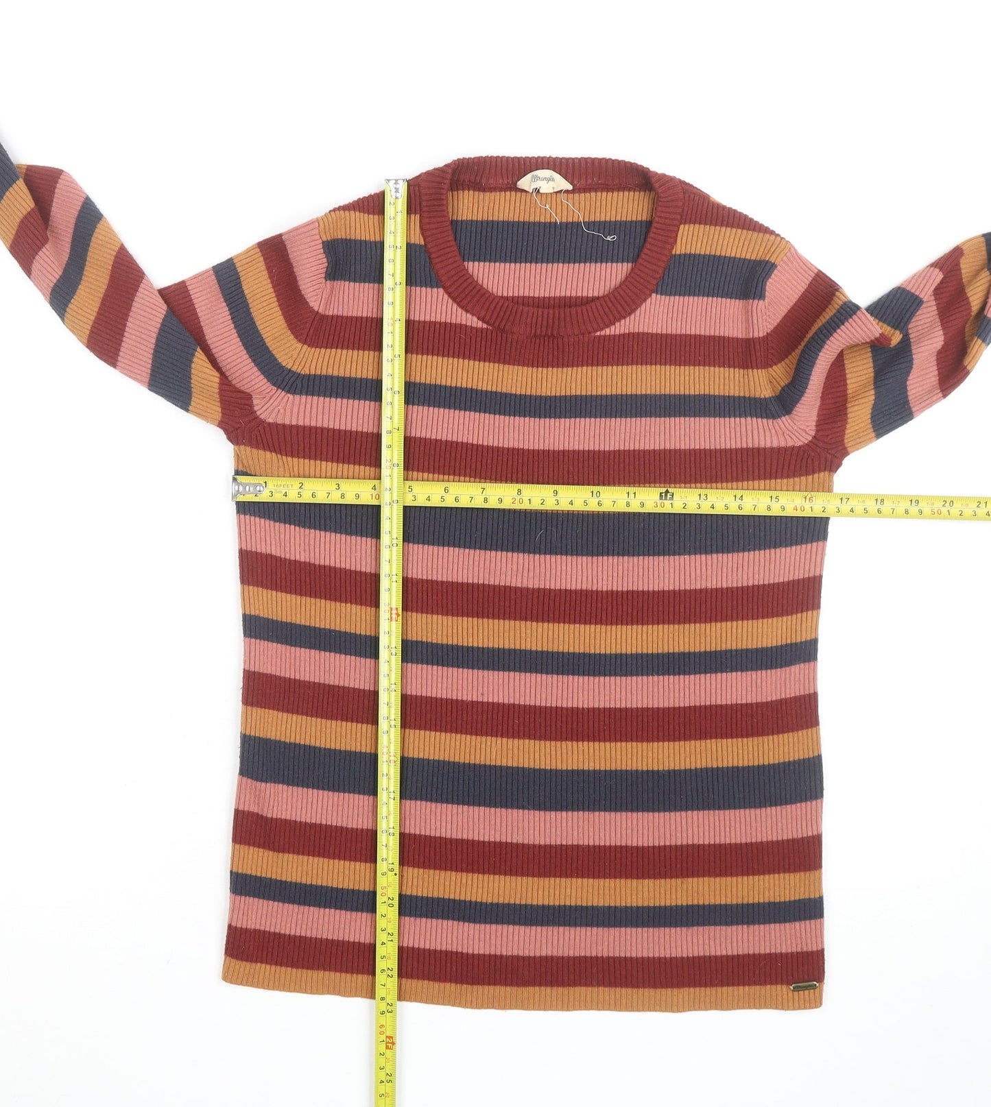 Wrangler Womens Multicoloured XS Striped Knit Pullover Jumper