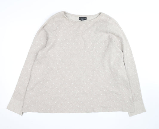 Cynthia Rowley Woman Beige Polka Dot Knit Jumper UK 22/24