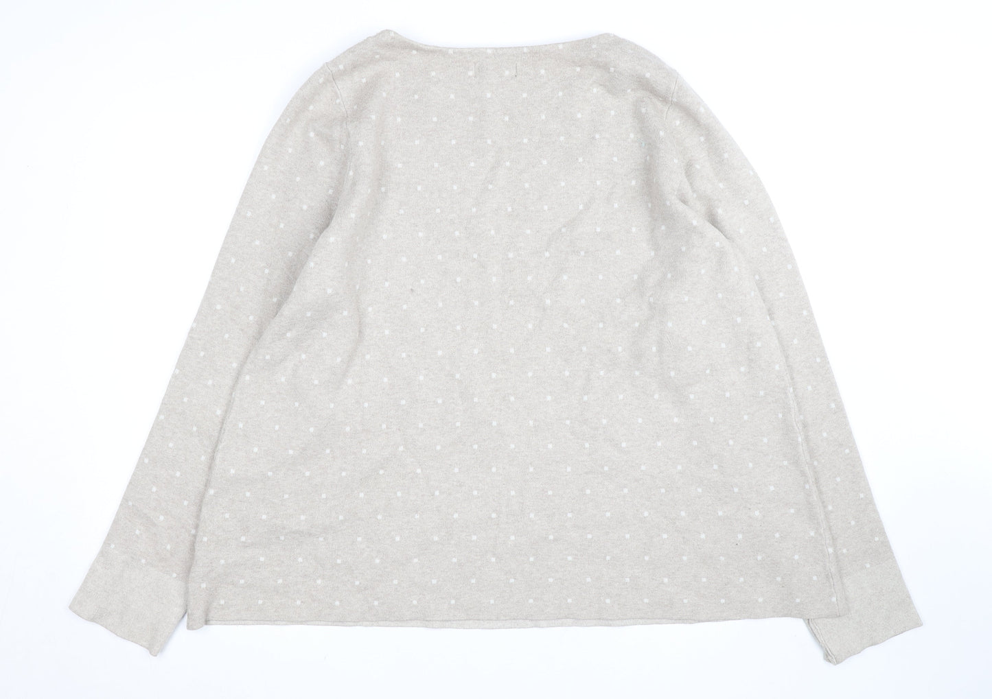 Cynthia Rowley Woman Beige Polka Dot Knit Jumper UK 22/24