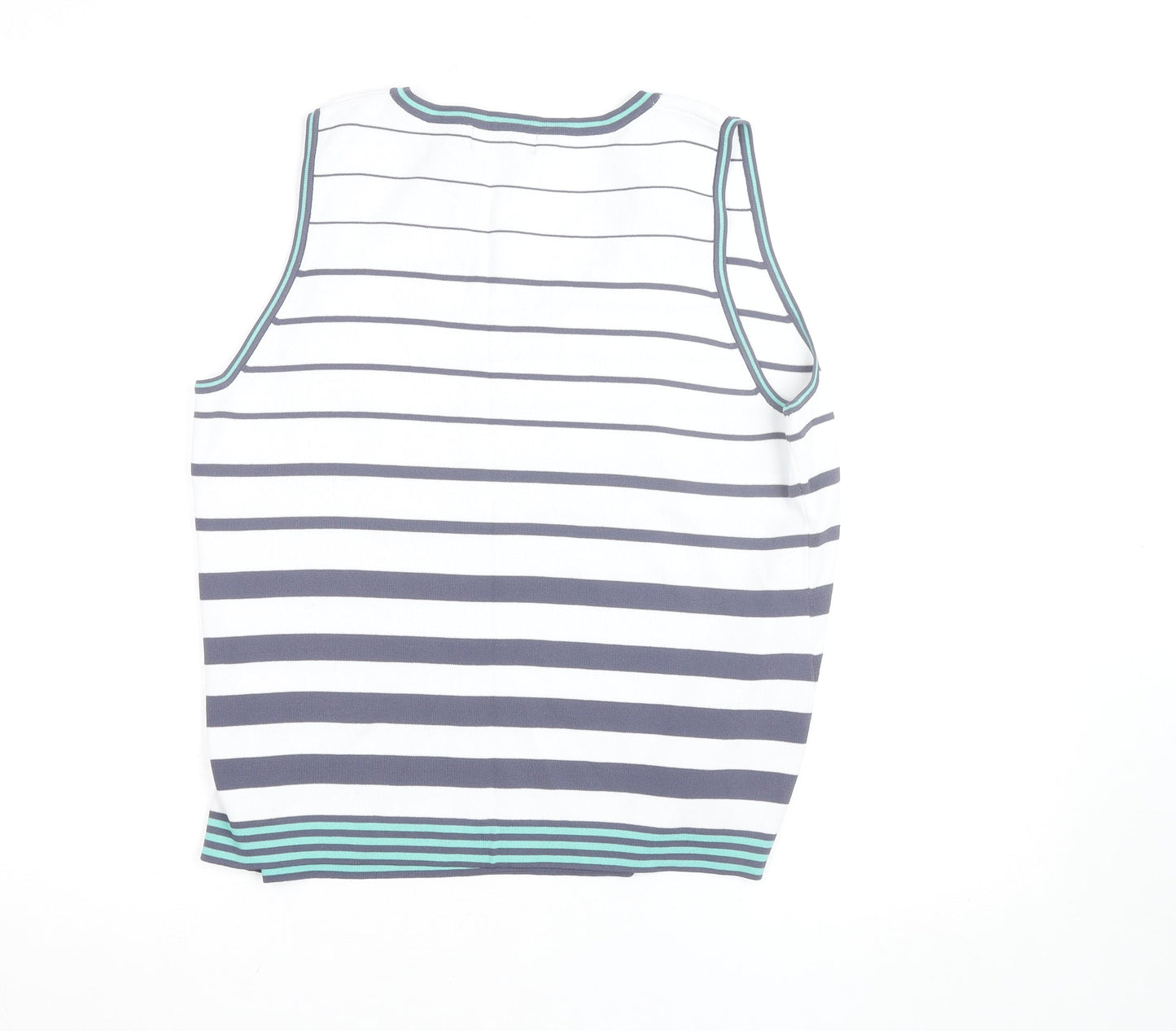 Femme Women’s White Striped V-Neck Tank Top Size XL