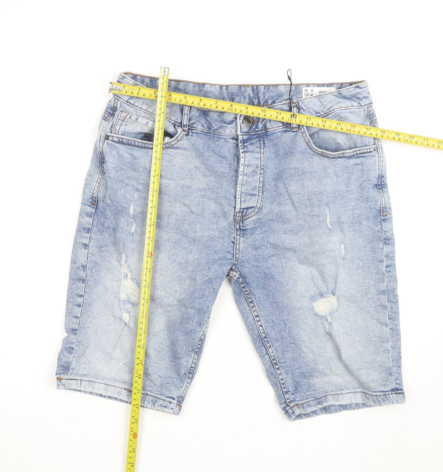 Denim Co. Women Blue Slim Fit Light Wash Denim Shorts Size 34