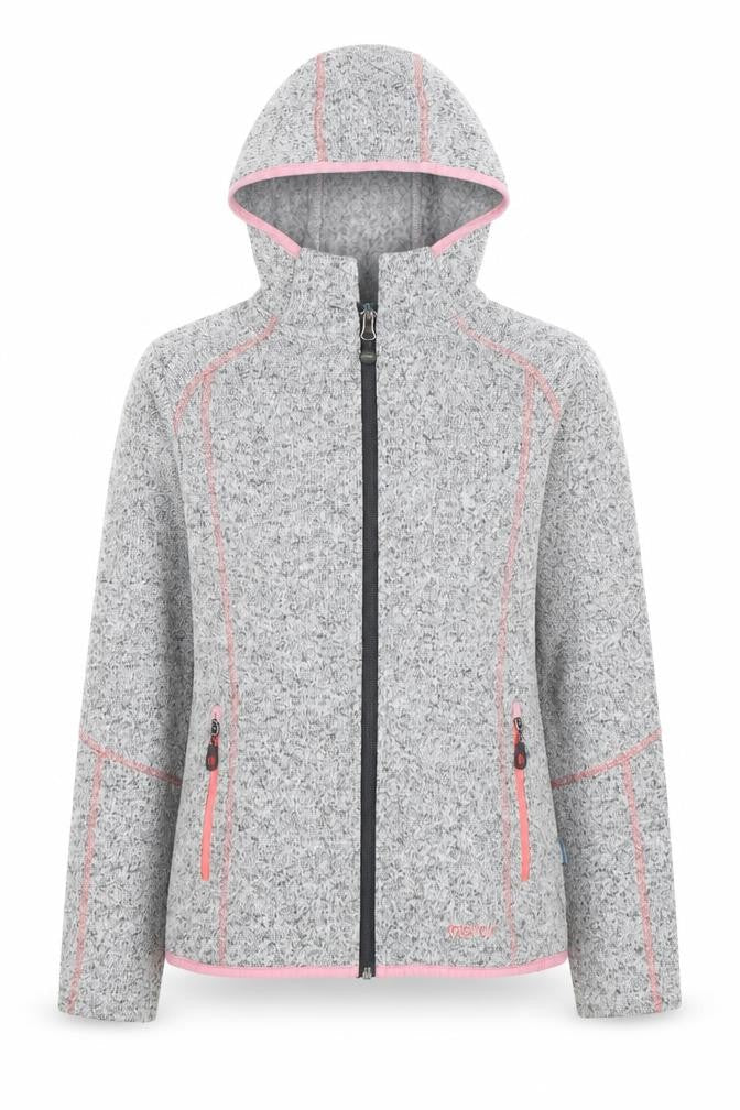 Meru Womens Grey Full Zip Hooded Fleece Jacket Size 12