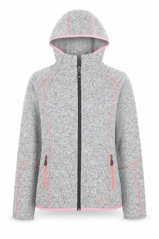 Meru Womens Grey Full Zip Hooded Fleece Jacket Size 12